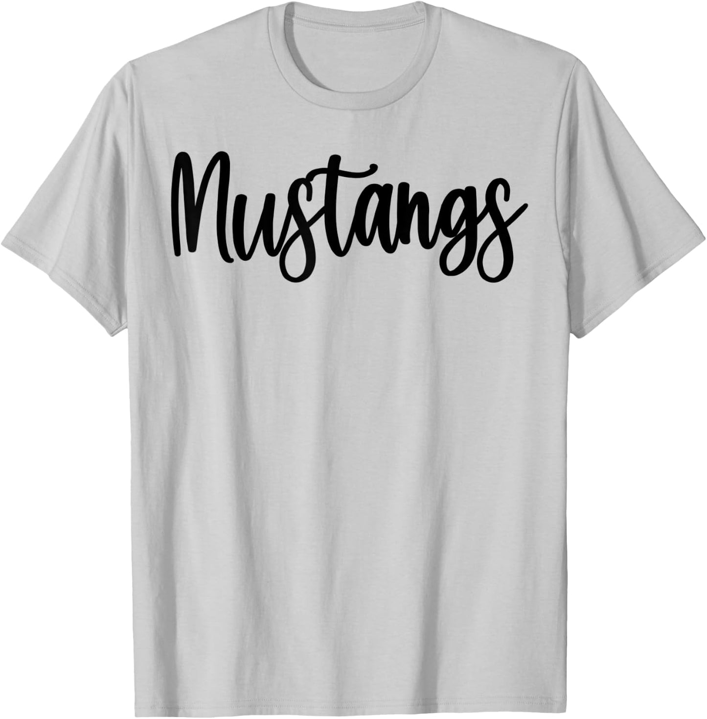 Mustangs School Spirit Team Mascot Game Night T-Shirt - T-Shirt | Ash