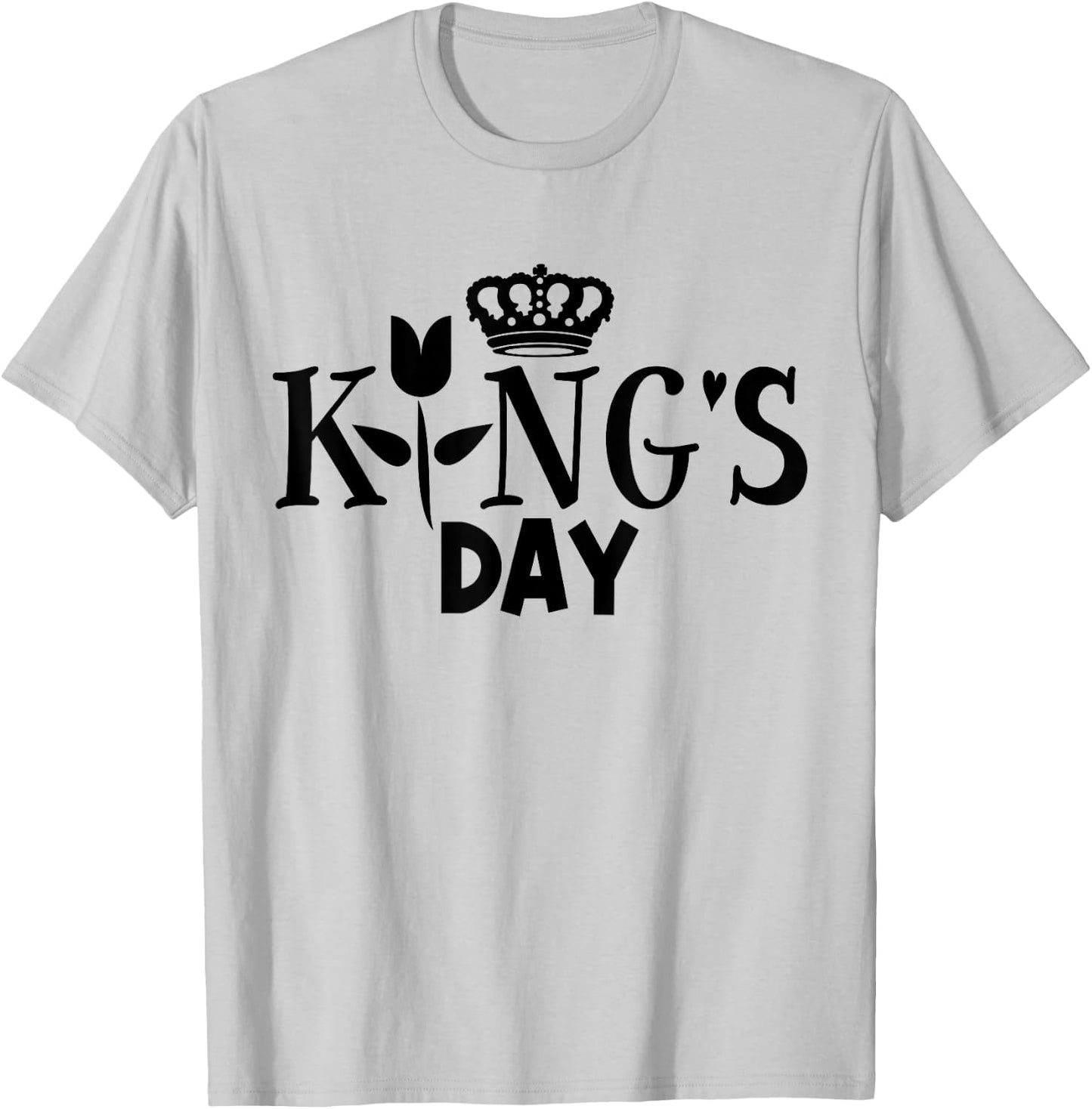 Koningsdag Kingsday Netherlands 2024 Tulip Crown Kings Day T-Shirt - T-Shirt | Ash