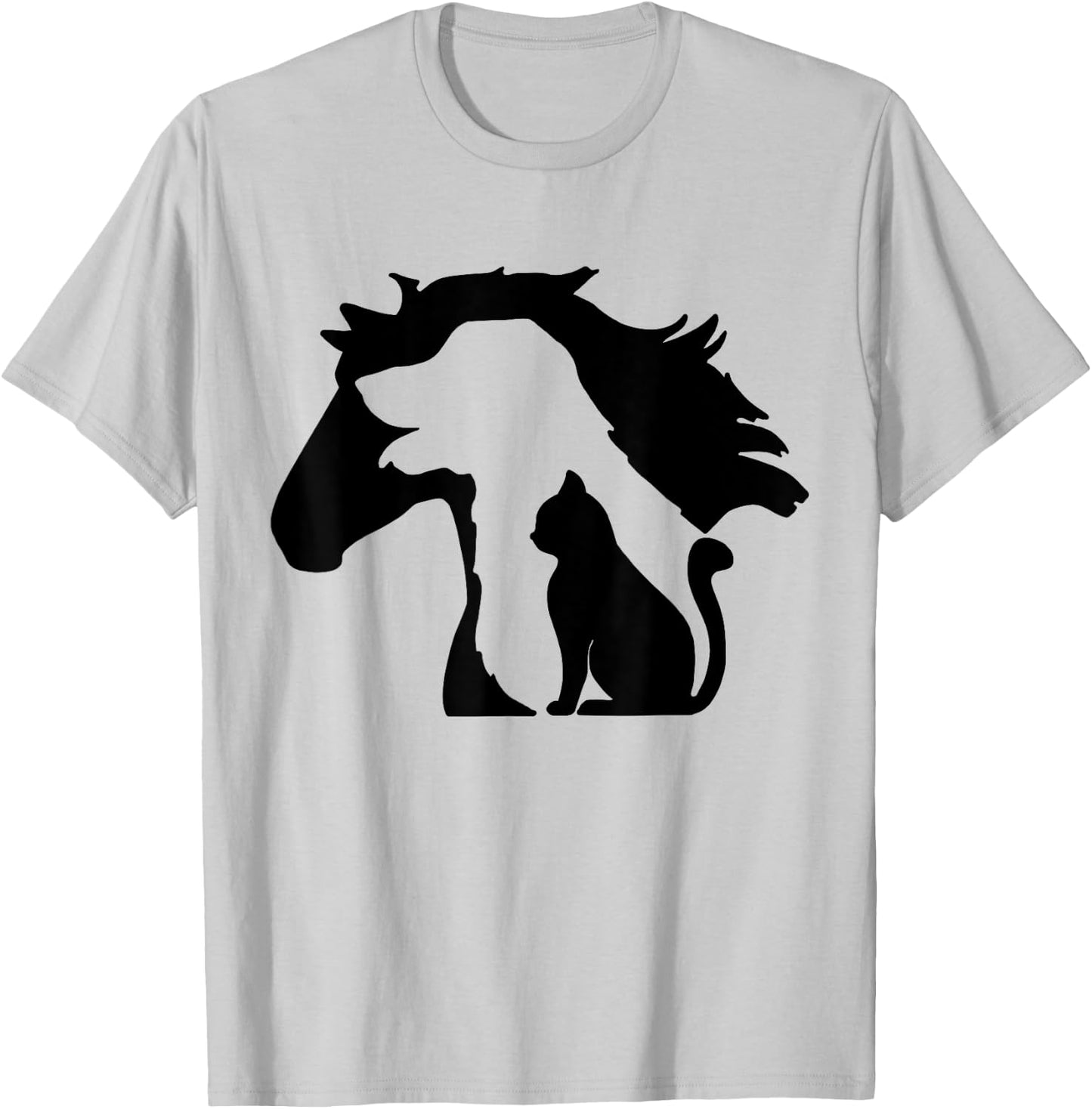 Cute Horse Dog Cat Lover Women Mother's Day T-Shirt - T-Shirt | Ash