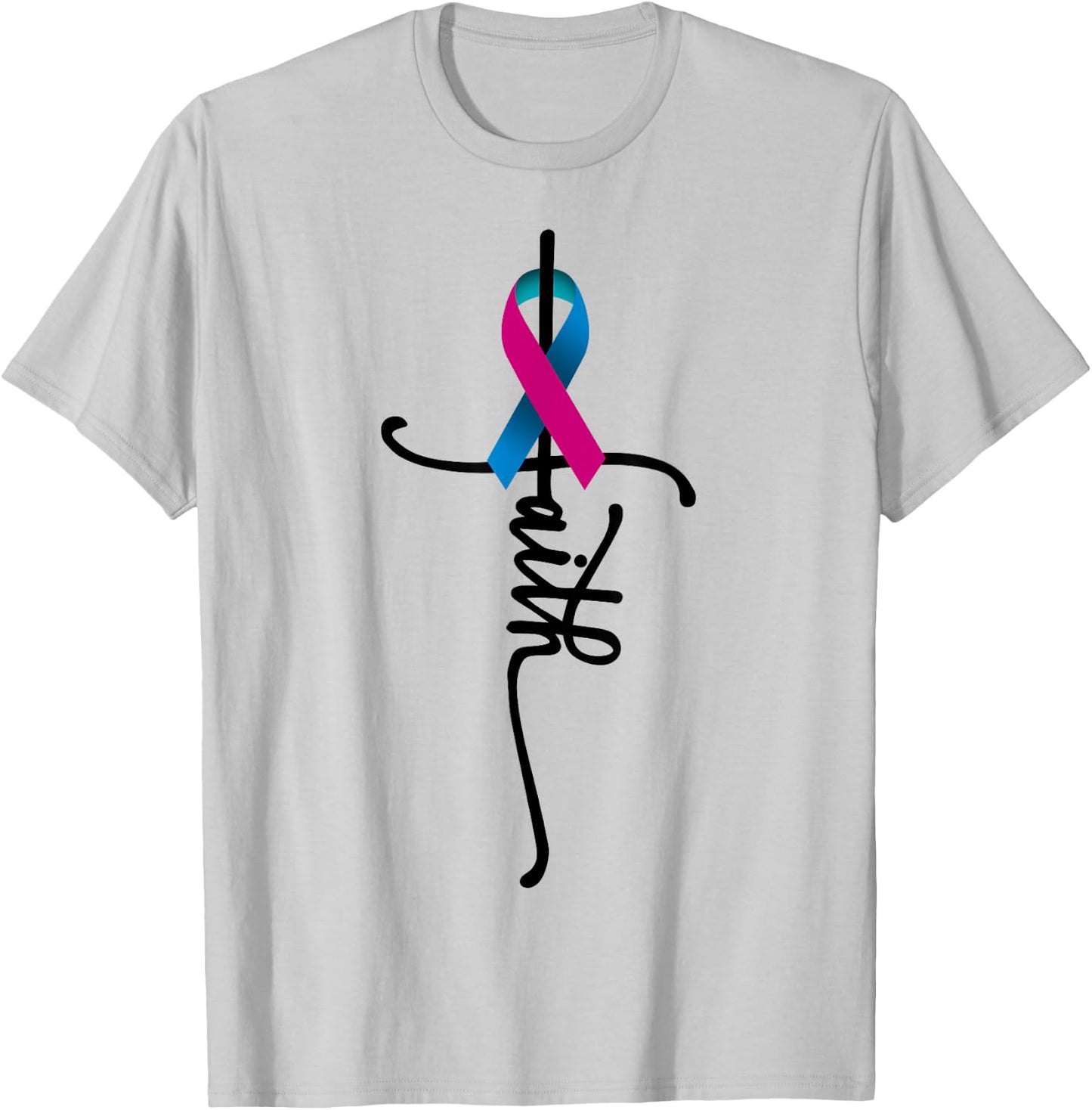 Thyroid Cancer Faith Thyroid Cancer Awareness Support T-Shirt - T-Shirt | Ash