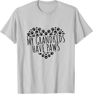 My Grandkids Have Paws Dog Grandparents T-Shirt - T-Shirt | Ash