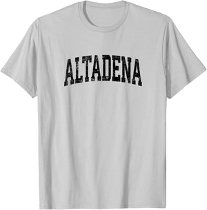 Altadena California CA Vintage Athletic Sports Black Design T-Shirt - T-Shirt | Ash