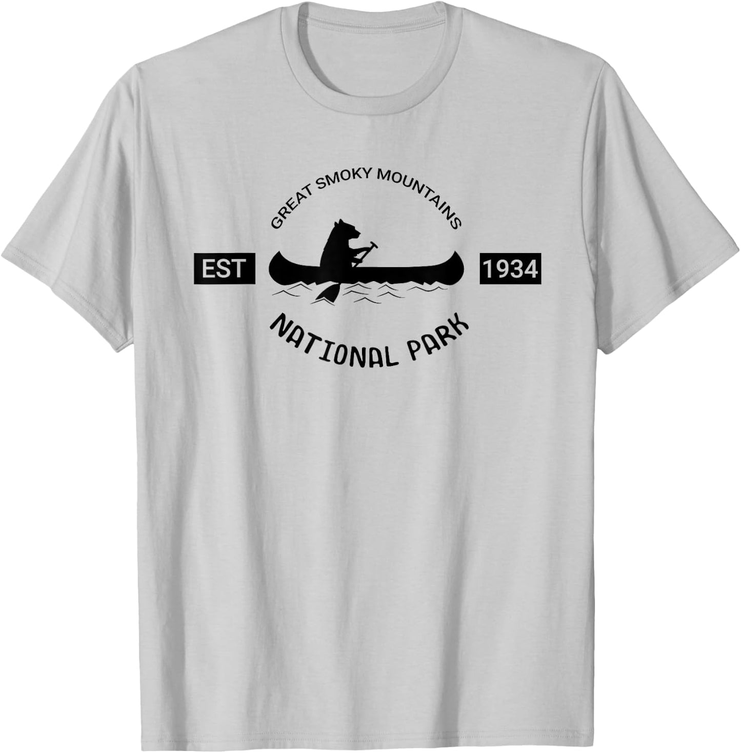 Tennessee Great Smoky Mountains National Park Bear Canoe T-Shirt - T-Shirt | Ash