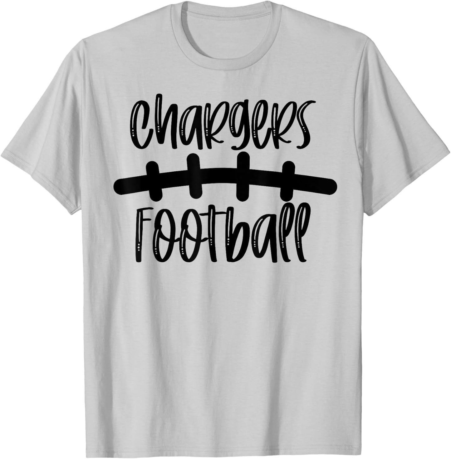 Chargers Football School Spirit Team Mascot Game Night T-Shirt - T-Shirt | Ash