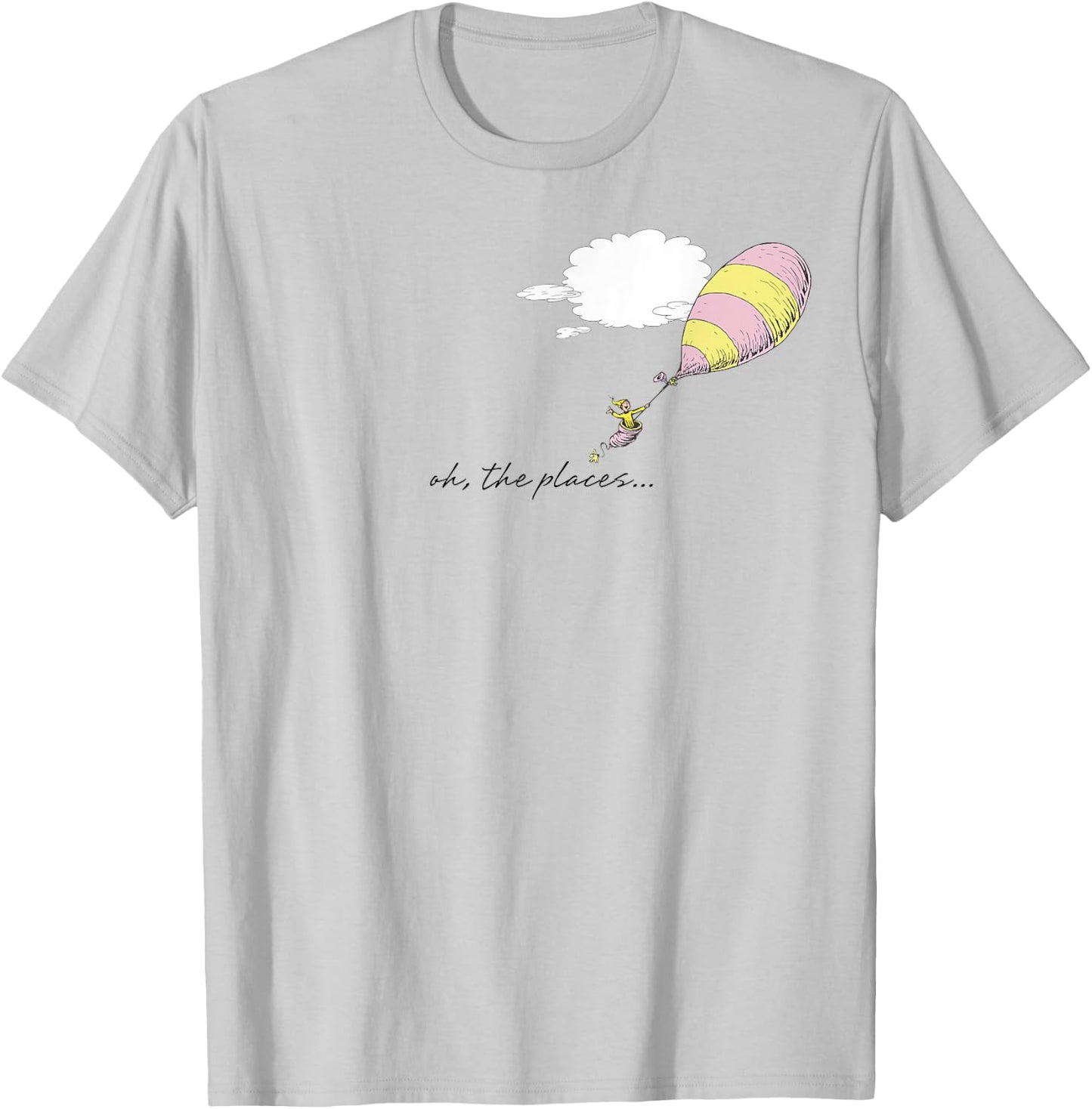 Dr. Seuss Oh the Places You'll Go “Oh, the Places..” Balloon T-Shirt - T-Shirt | Ash