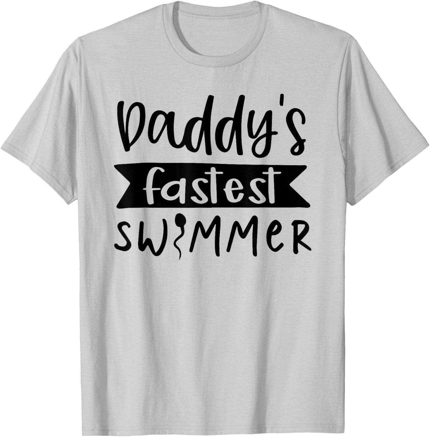 Kids boys girls daddy's fastest swimmer Fathers Day birthday T-Shirt - T-Shirt | Ash