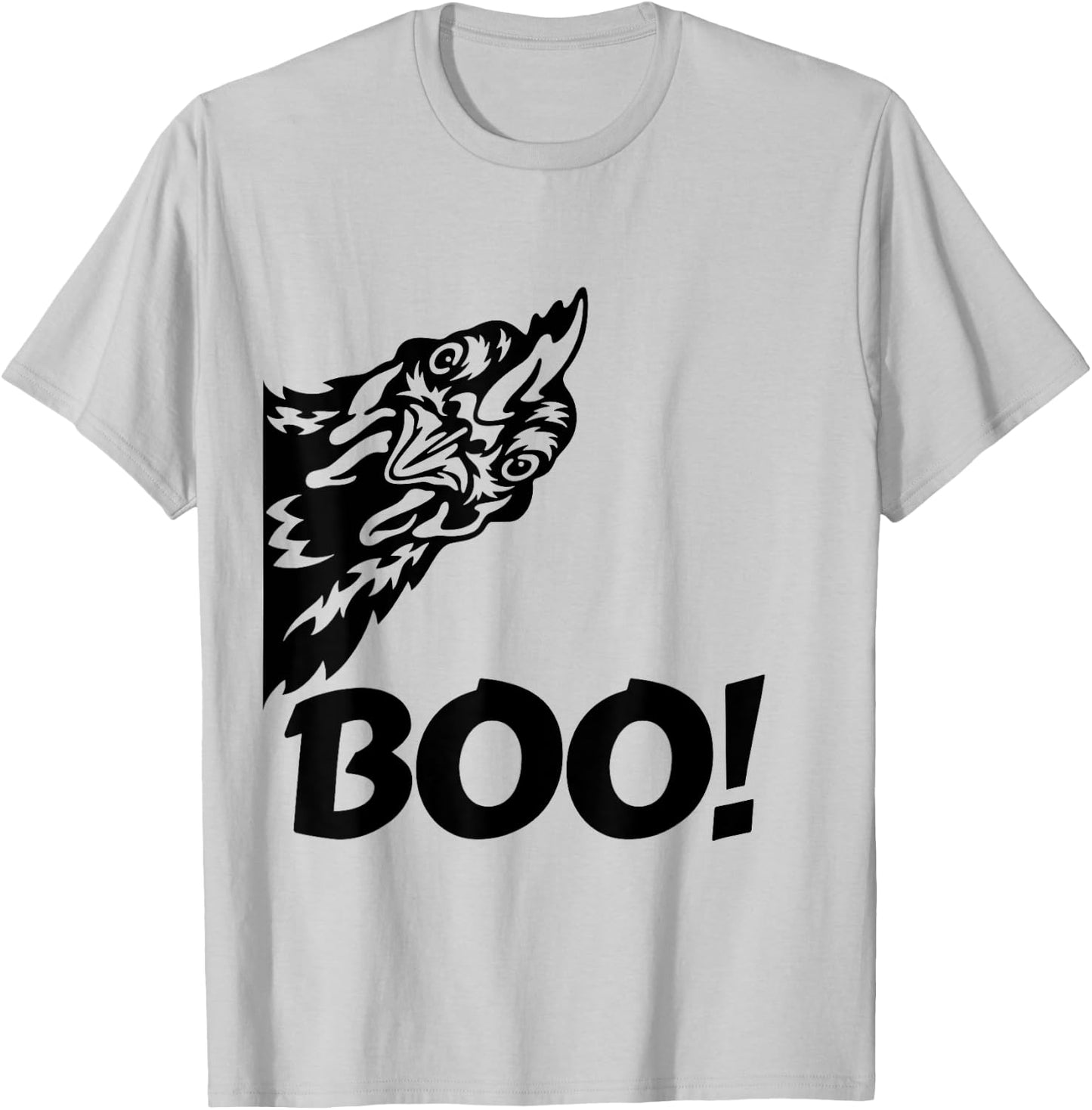 Boo! | Funny Hen Hiding Peekaboo Scary Halloween Chicken T-Shirt - T-Shirt | Ash