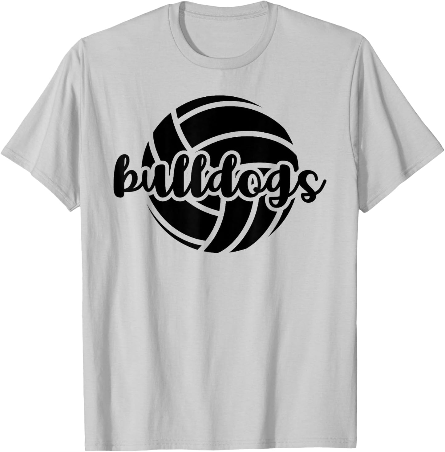 Bulldogs Volleyball Team Mascot School Spirit Game Night T-Shirt - T-Shirt | Ash