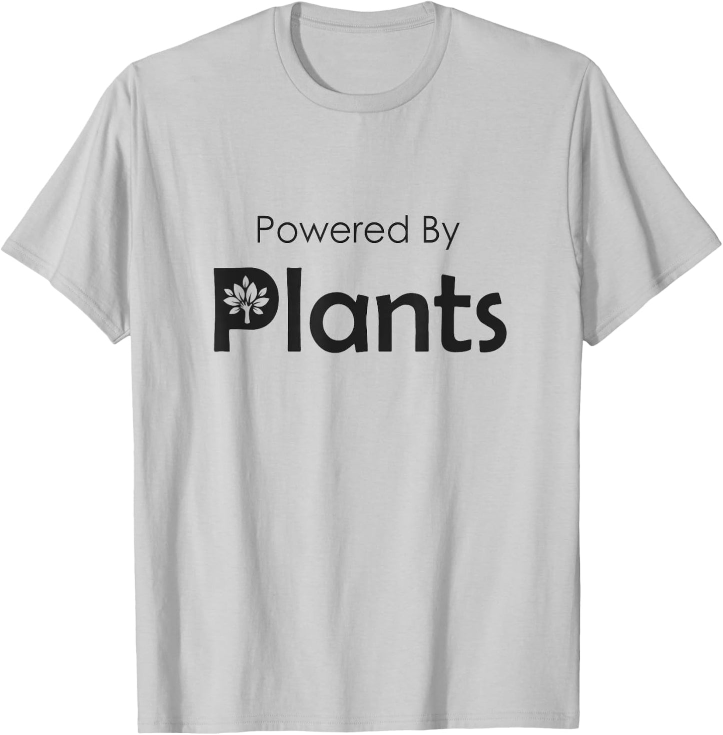 Powered By Plants Vegan Plant Workout T-Shirt - T-Shirt | Ash
