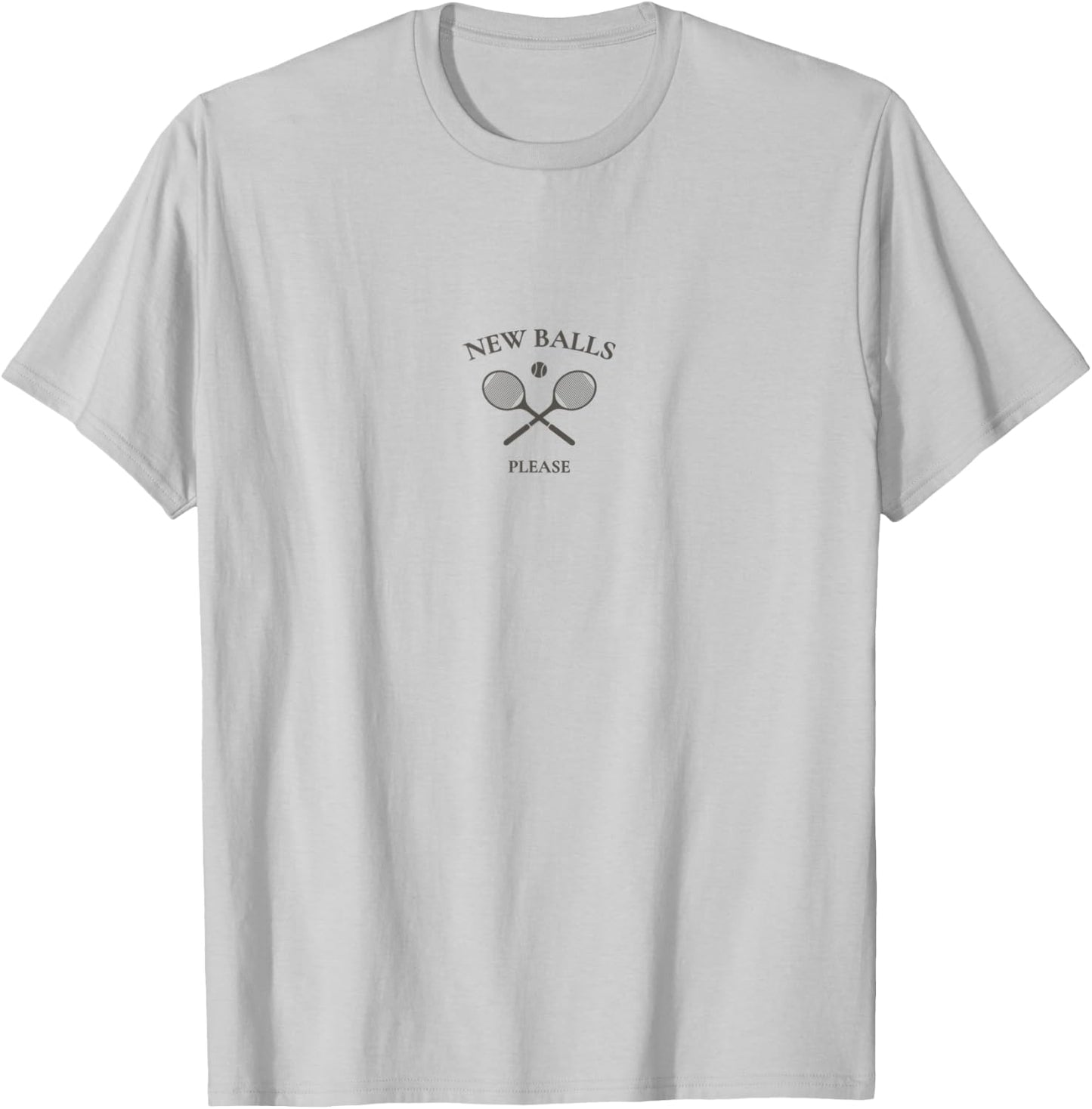 New Balls Please Tennis Varsity Wimbledon Fan T-Shirt - T-Shirt | Ash