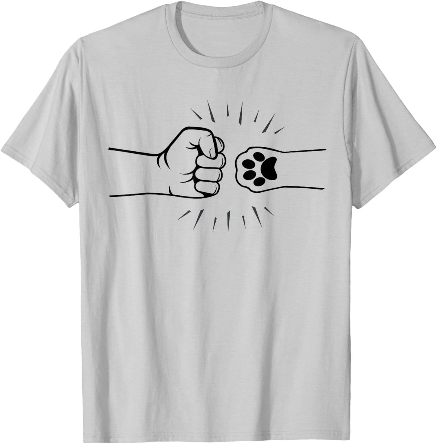 Dog Hand Fist Bump Shirt, Women's Dog Lover Gift T-Shirt - T-Shirt | Ash