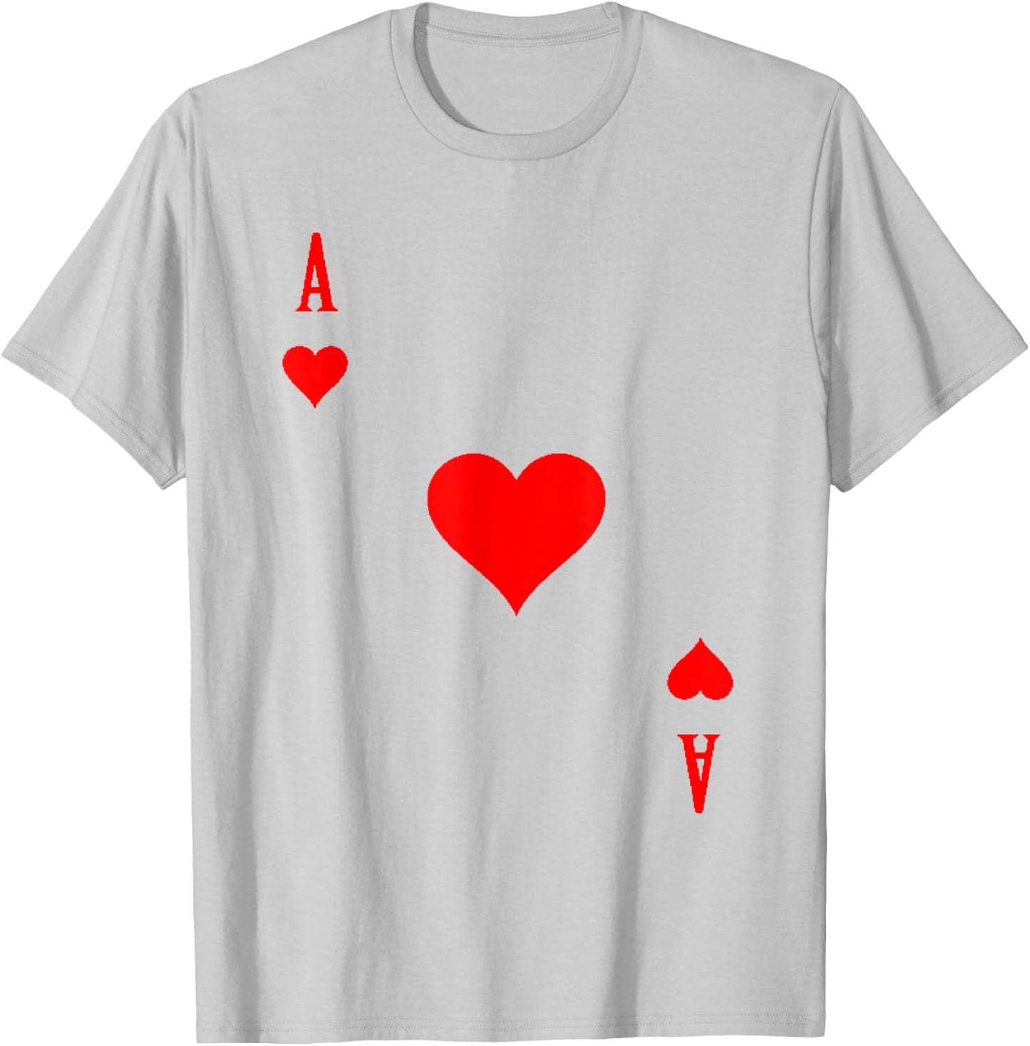 Ace of Hearts Costume Funny Poker Card Deck T-Shirt - T-Shirt | Ash