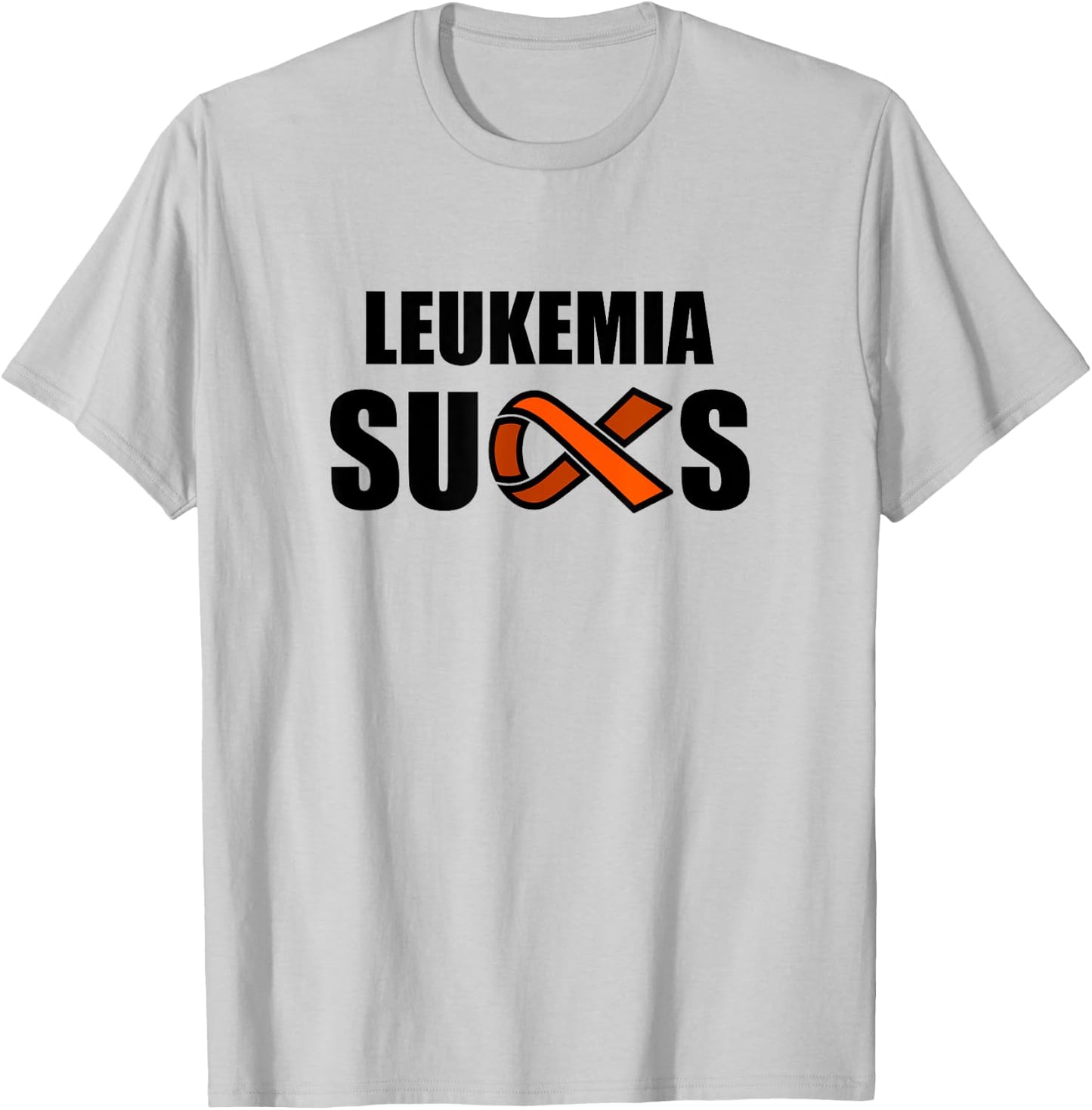 Leukemia Sucks, Leukemia Awareness Month Orange Ribbon T-Shirt - T-Shirt | Ash