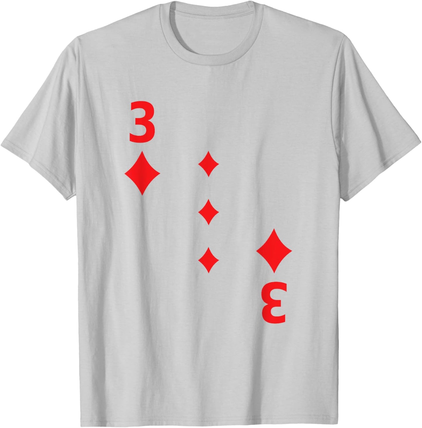 Three of Diamonds Shirt poker playing card Halloween T-Shirt - T-Shirt | Ash