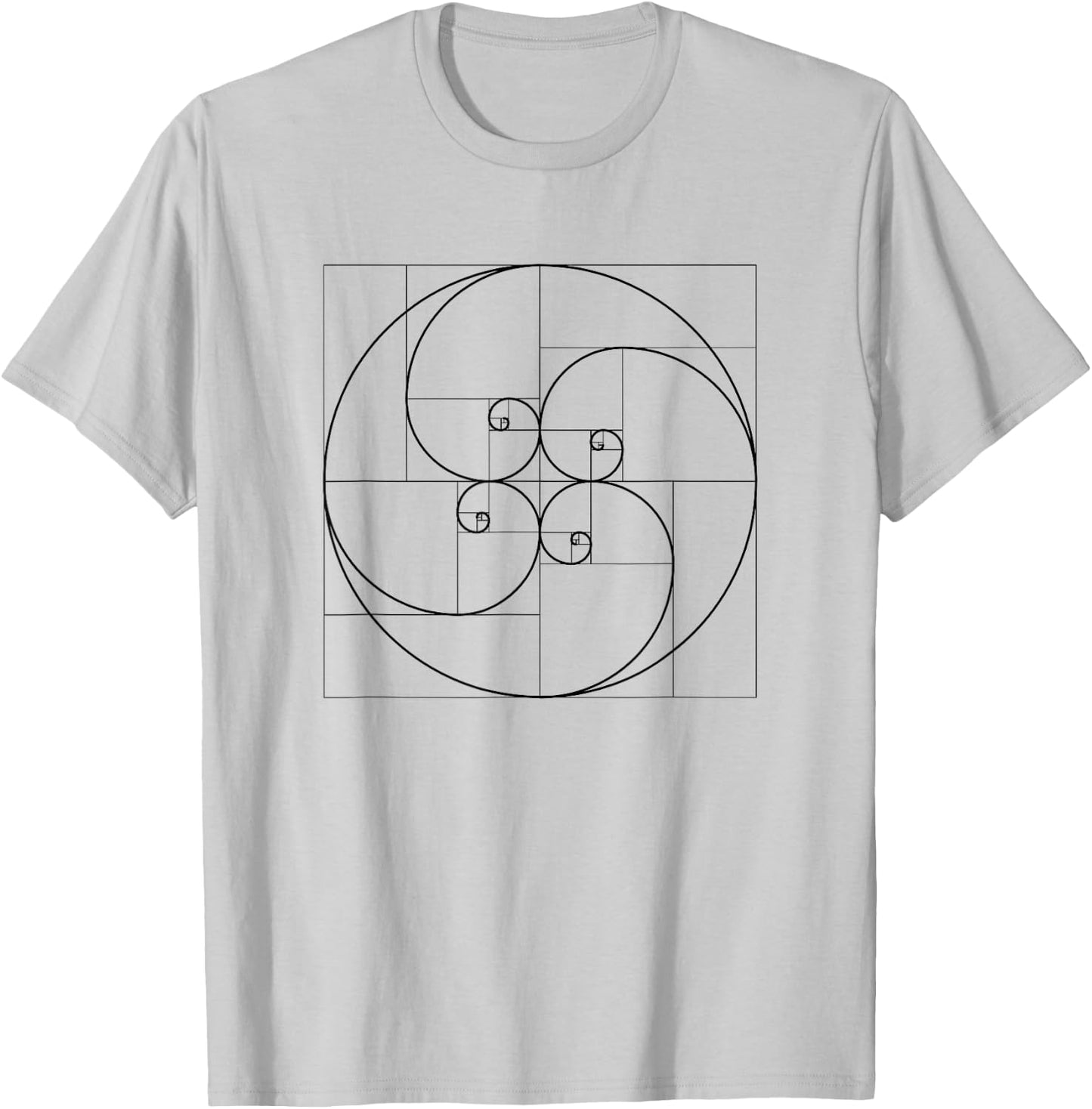 Fibonacci Spiral Golden Ratio Geometry Architecture Phi T-Shirt - T-Shirt | Ash