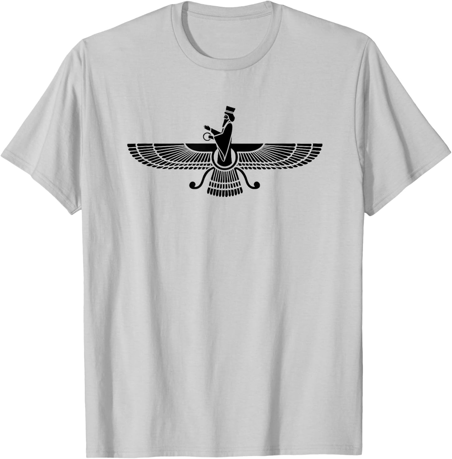 Faravahar Symbol Higher Spirit Zarathustra Zoroastrian Shirt T-Shirt - T-Shirt | Ash