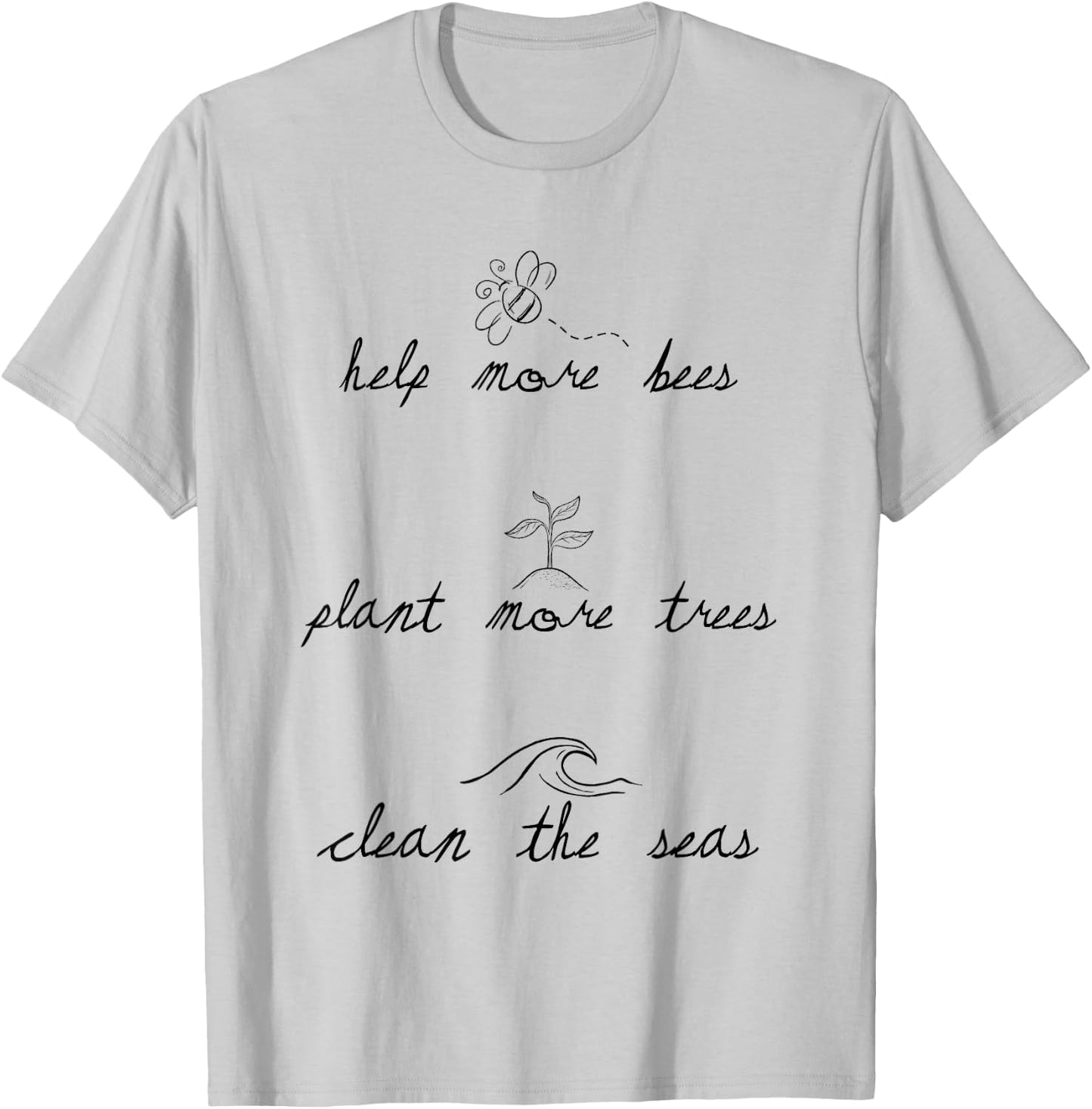 Environmental , Save The Ocean , Save The Bees T-Shirt - T-Shirt | Ash