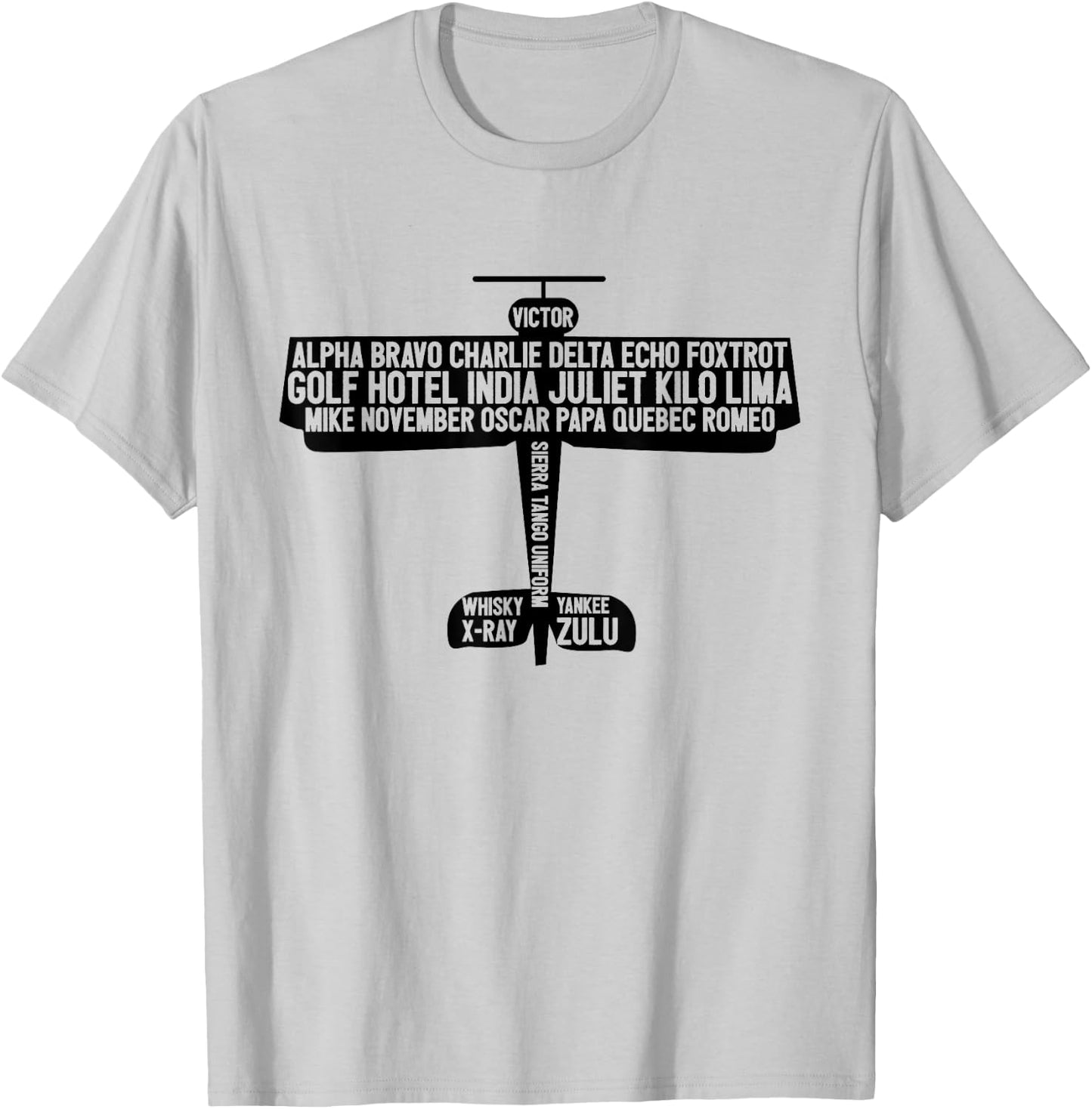 Airplane Pilot Air Traffic Controller Phonetic Alphabet T-Shirt - T-Shirt | Ash