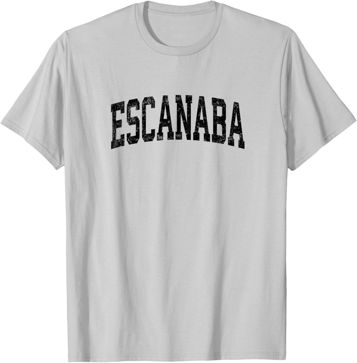 Escanaba Michigan MI Vintage Athletic Sports Black Design T-Shirt - T-Shirt | Ash