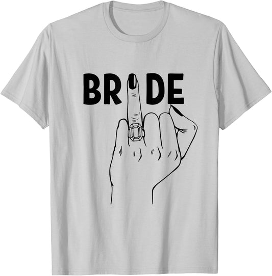 Cool Wedding Honeymoon Bachelorette Finger Ring Fiance Bride T-Shirt - T-Shirt | Ash