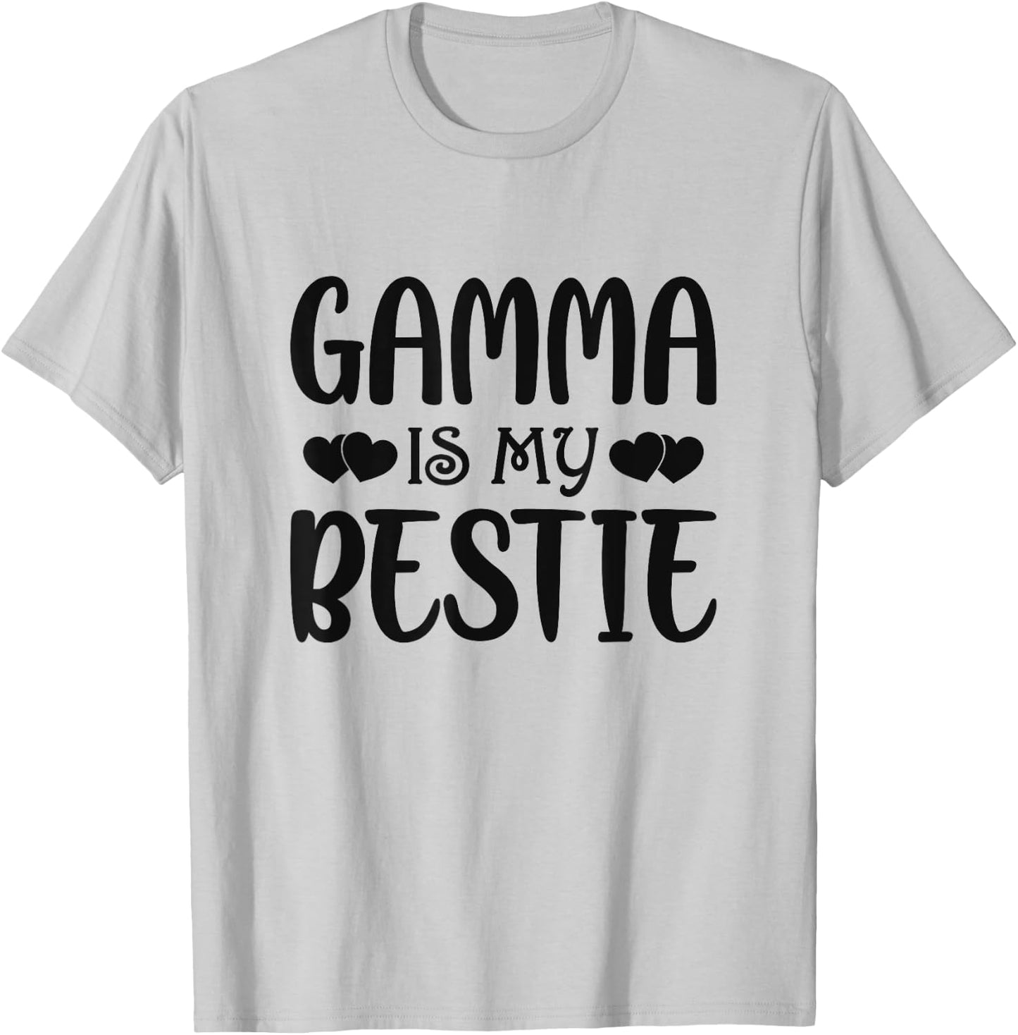 Gamma Is My Bestie Toddler Design from Grandma Grandpa T-Shirt - T-Shirt | Ash