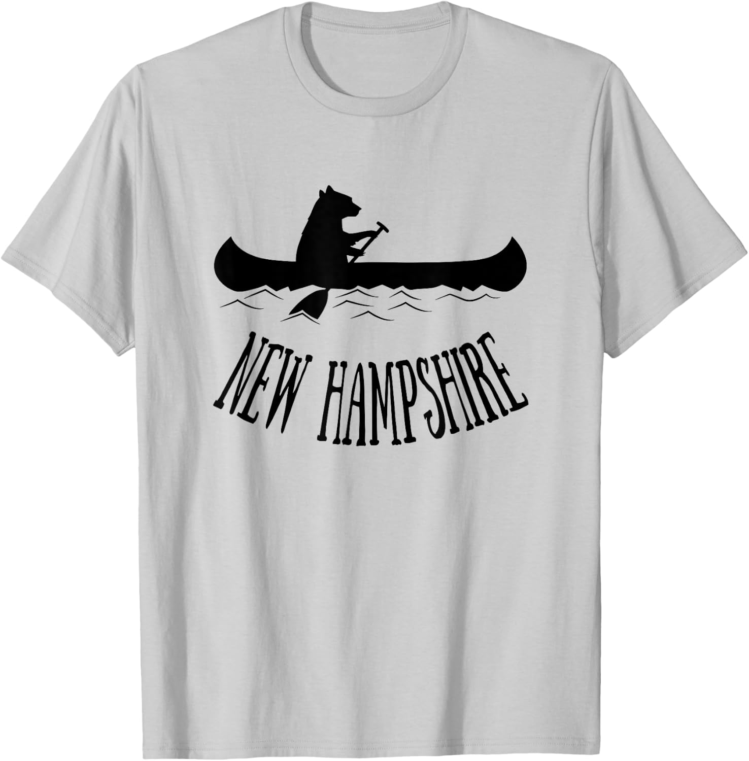 New Hampshire Shirt | NH Bear Canoe Lake T-Shirt - T-Shirt | Ash