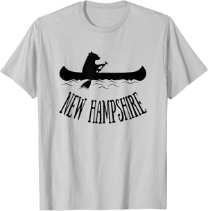 New Hampshire Shirt | NH Bear Canoe Lake T-Shirt - T-Shirt | Ash