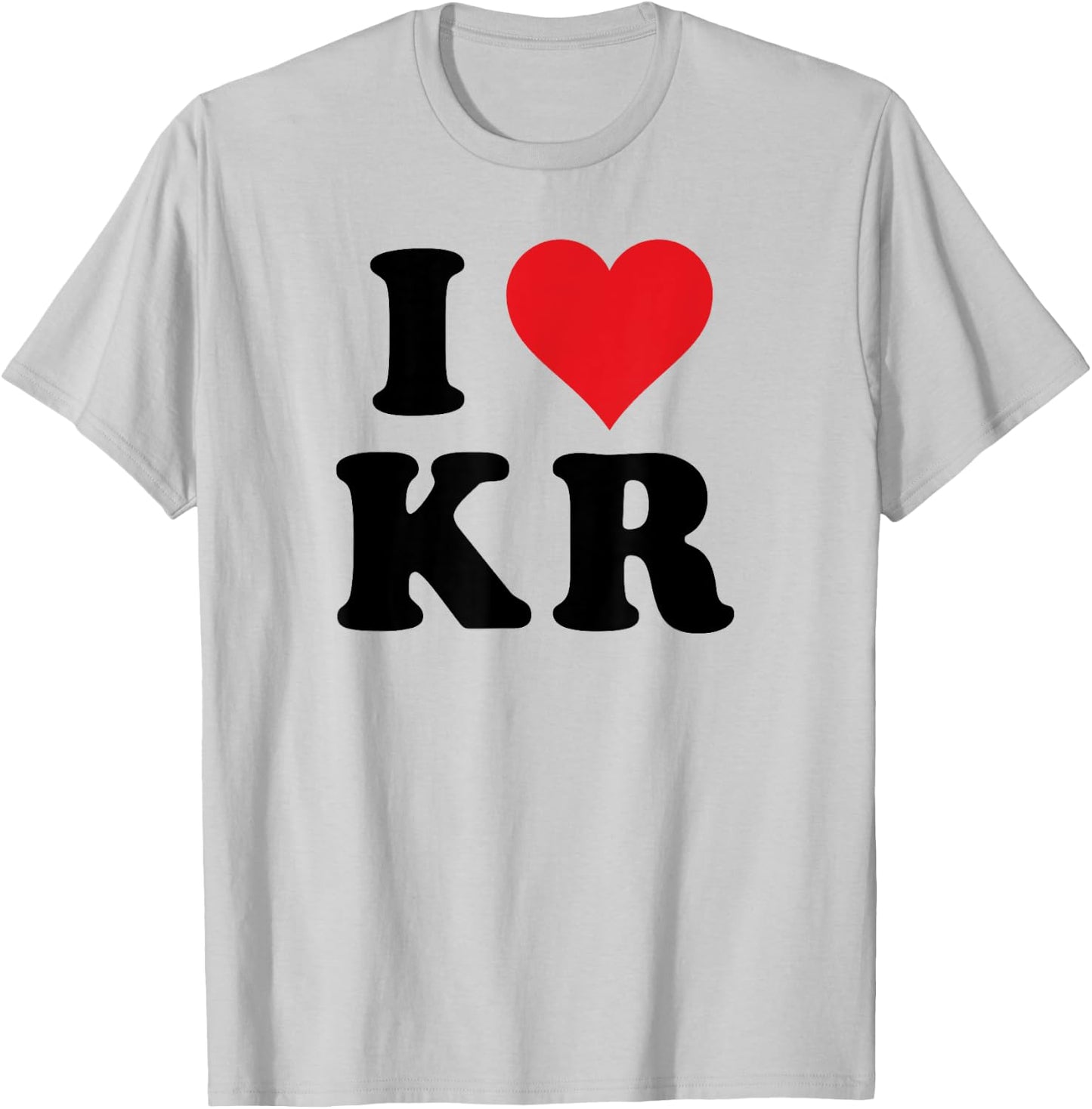 I Heart KR Initials I Love K.R. First And Last Name K R T-Shirt - T-Shirt | Ash