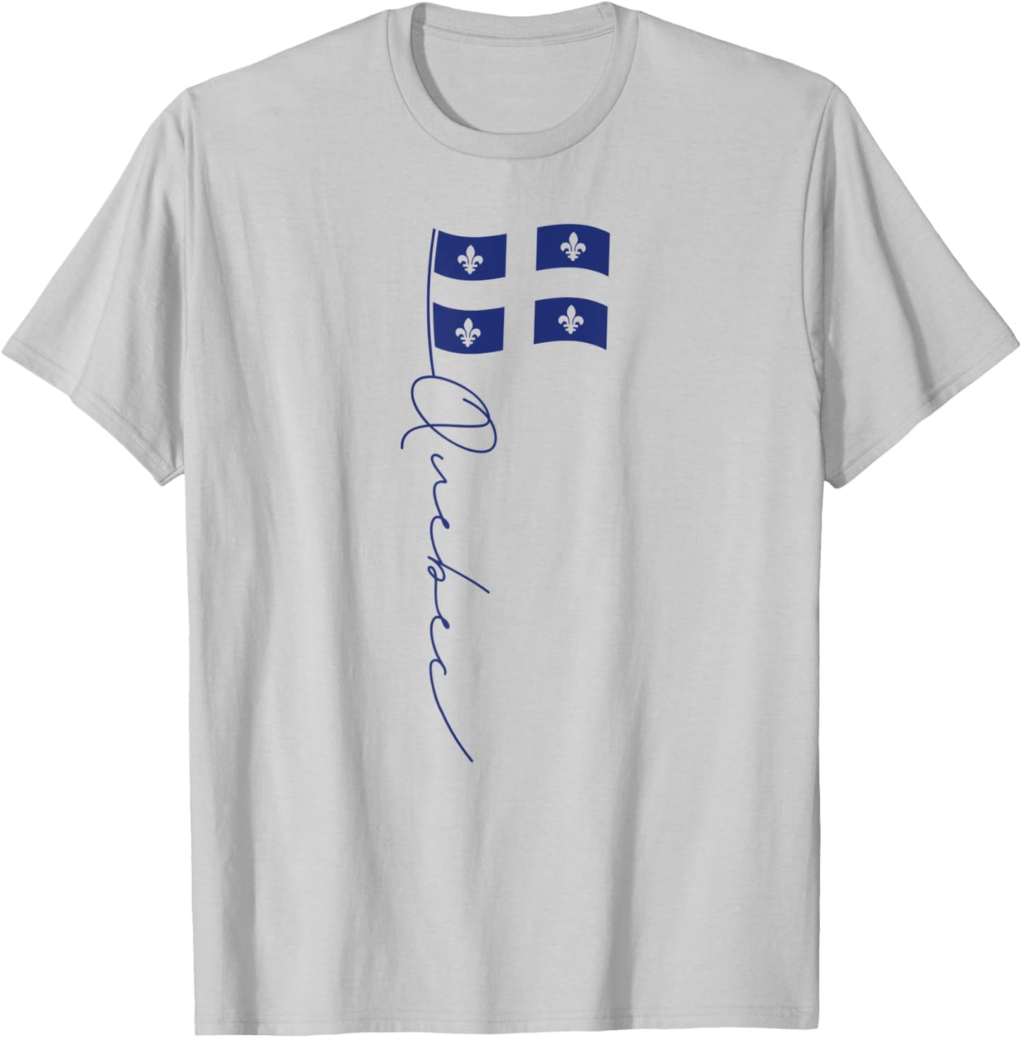 Quebec Signature Flag Pole -Elegant Quebecois Flag T-Shirt - T-Shirt | Ash
