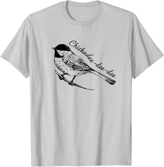 Black Capped Chickadee Bird Shirt T-Shirt - T-Shirt | Ash