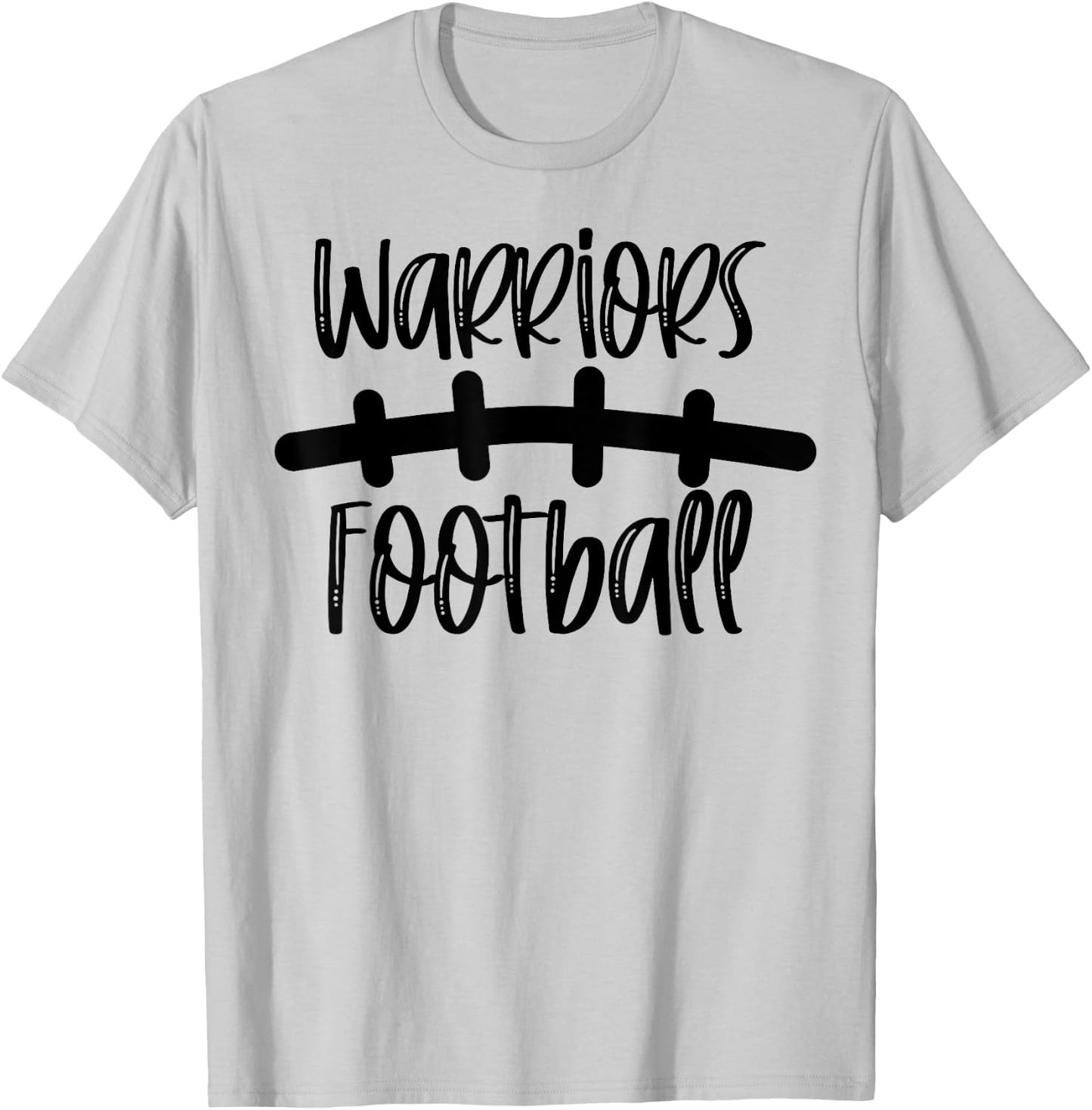 Warriors Football School Spirit Team Mascot Game Night T-Shirt - T-Shirt | Ash