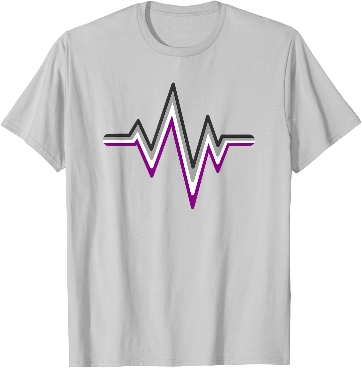 Asexual Heartbeat Ace Flag Colors Asexuality Pride Nurse T-Shirt - T-Shirt | Ash