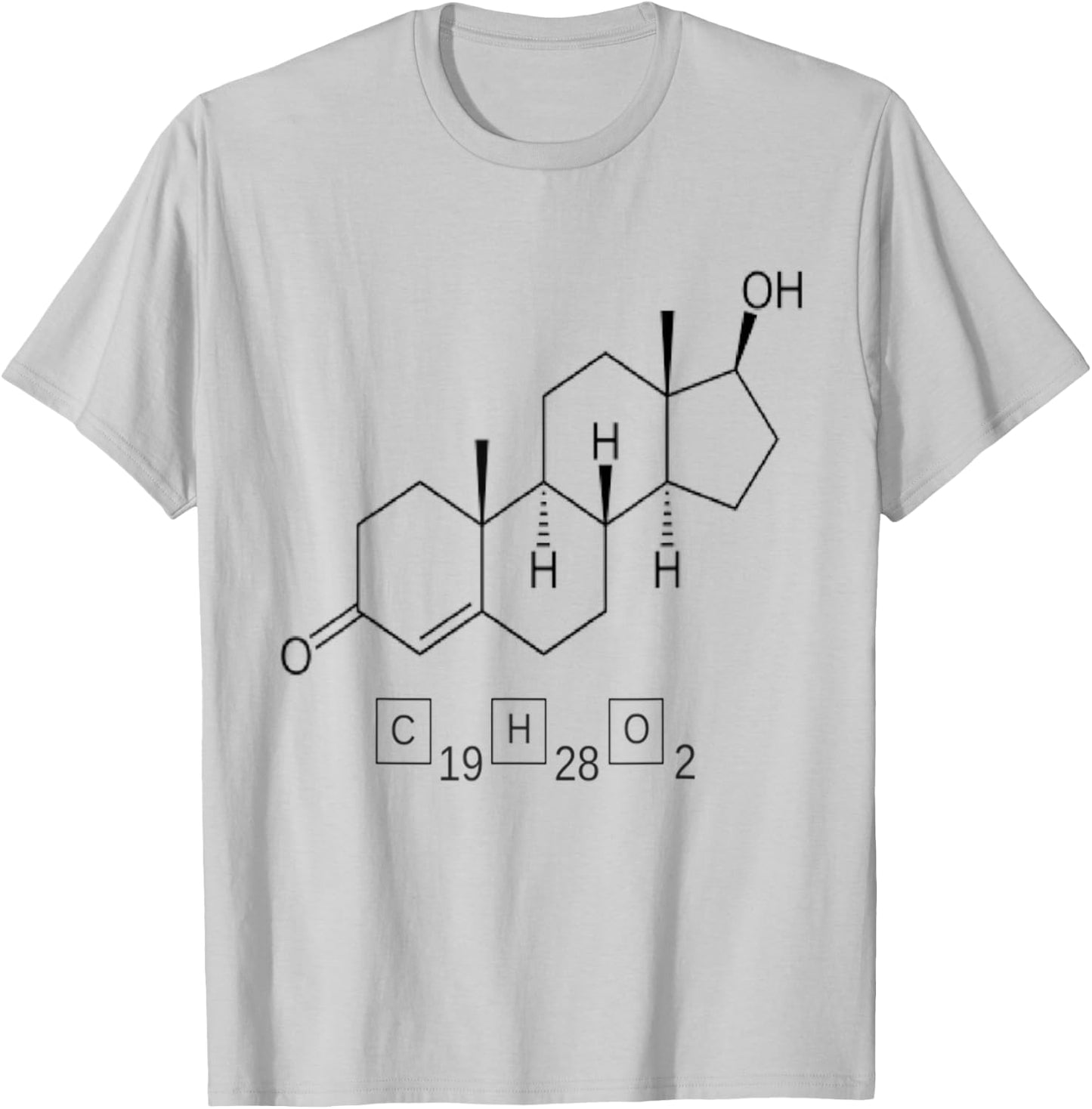 Testosterone molecule and formula T-Shirt - T-Shirt | Ash