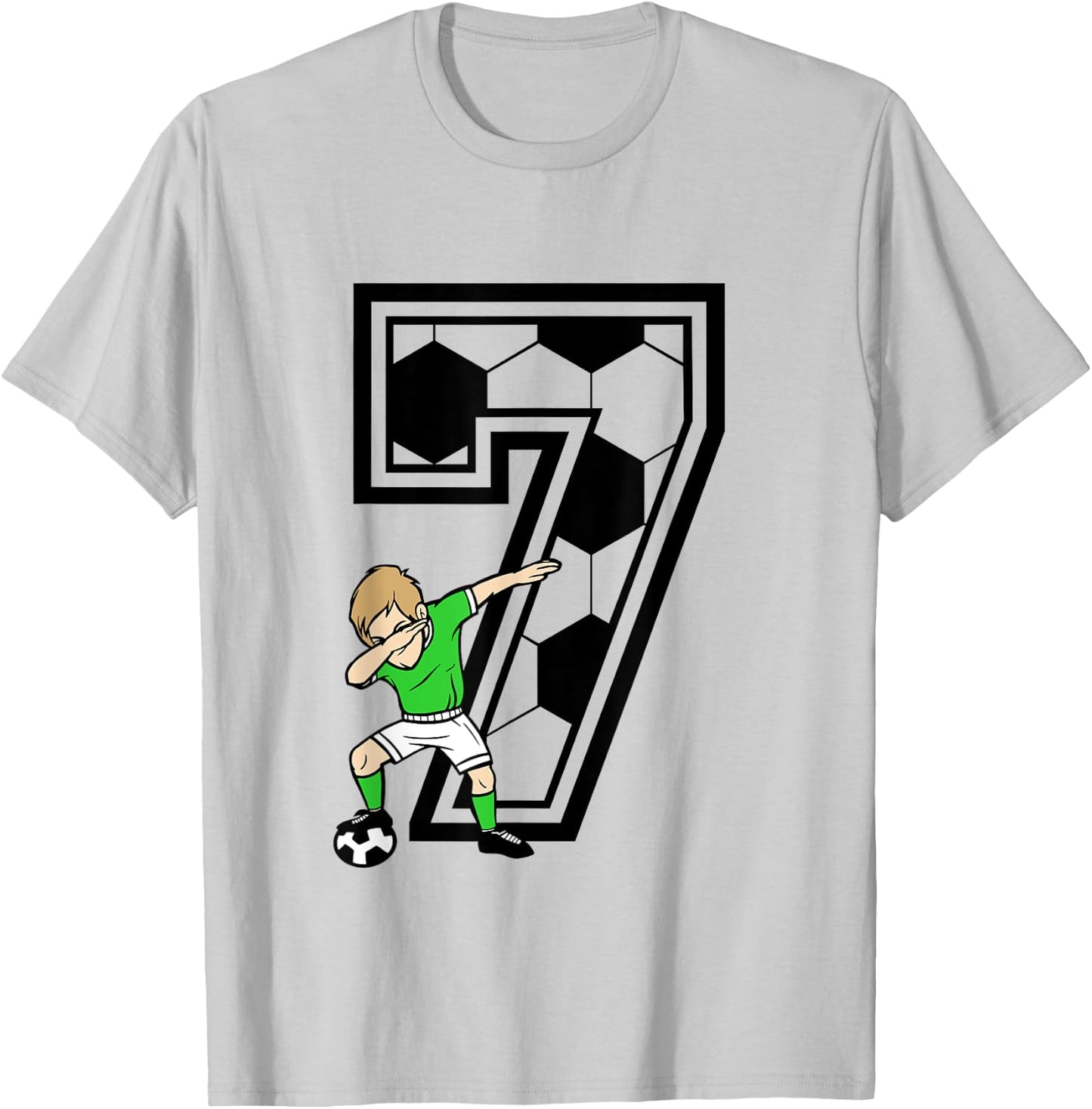 7 Year Old Boy Soccer Player 7th Birthday Kids T-Shirt - T-Shirt | Ash