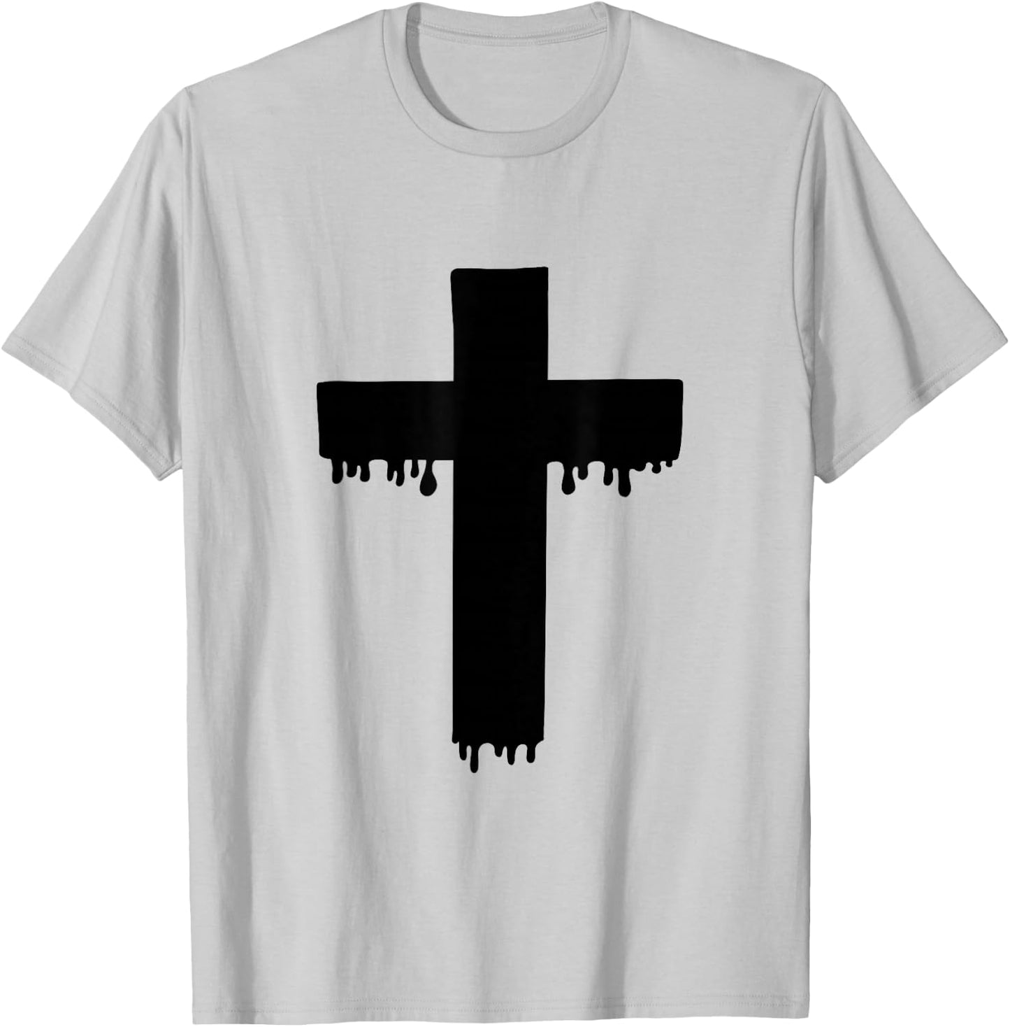 Kawaii Black Drippy Cross, Gurokaw Pastel Goth Aesthetic T-Shirt - T-Shirt | Ash