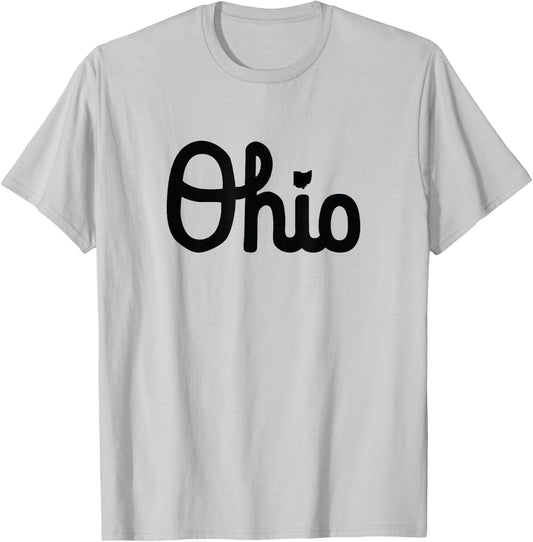 Vintage Script Ohio Dots The I T-Shirt - T-Shirt | Ash
