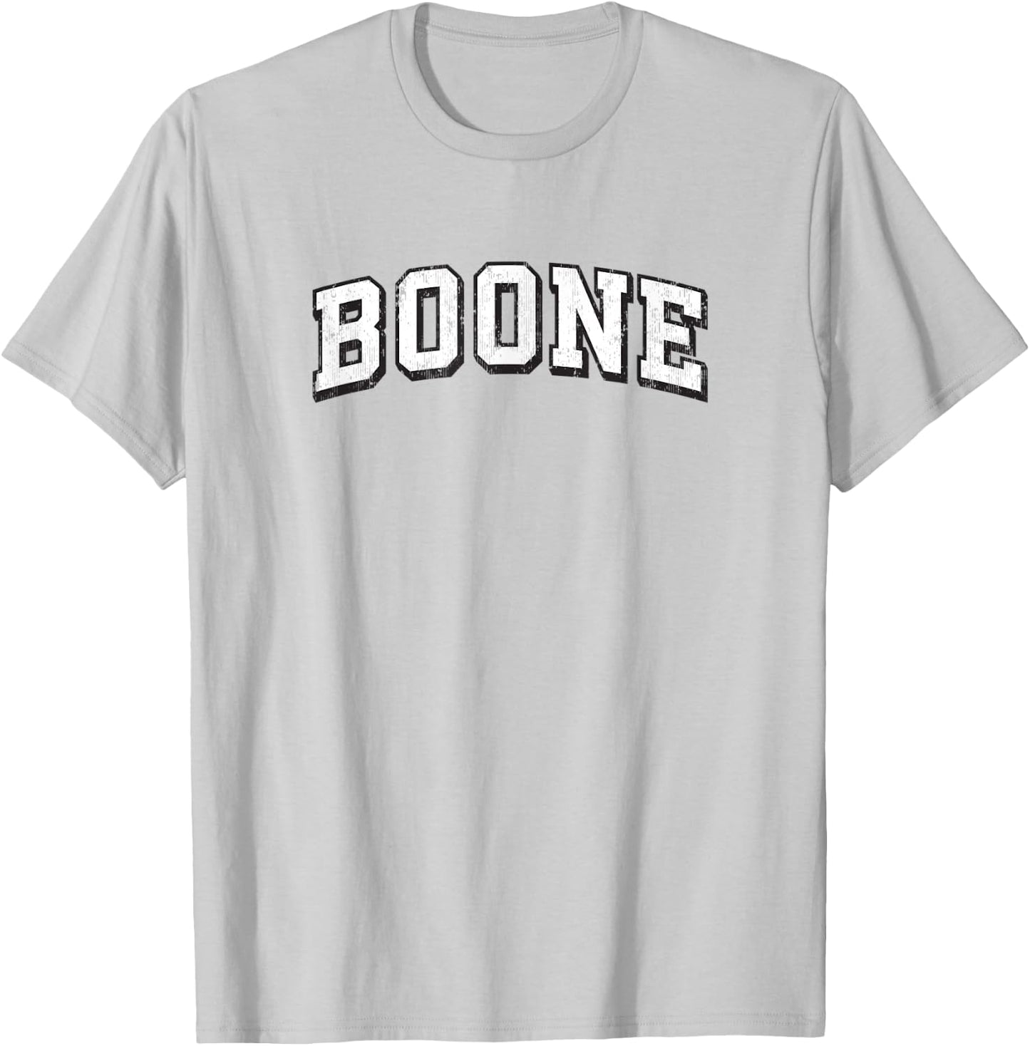Boone North Carolina Vintage Athletic Sports B&W Print T-Shirt - T-Shirt | Ash