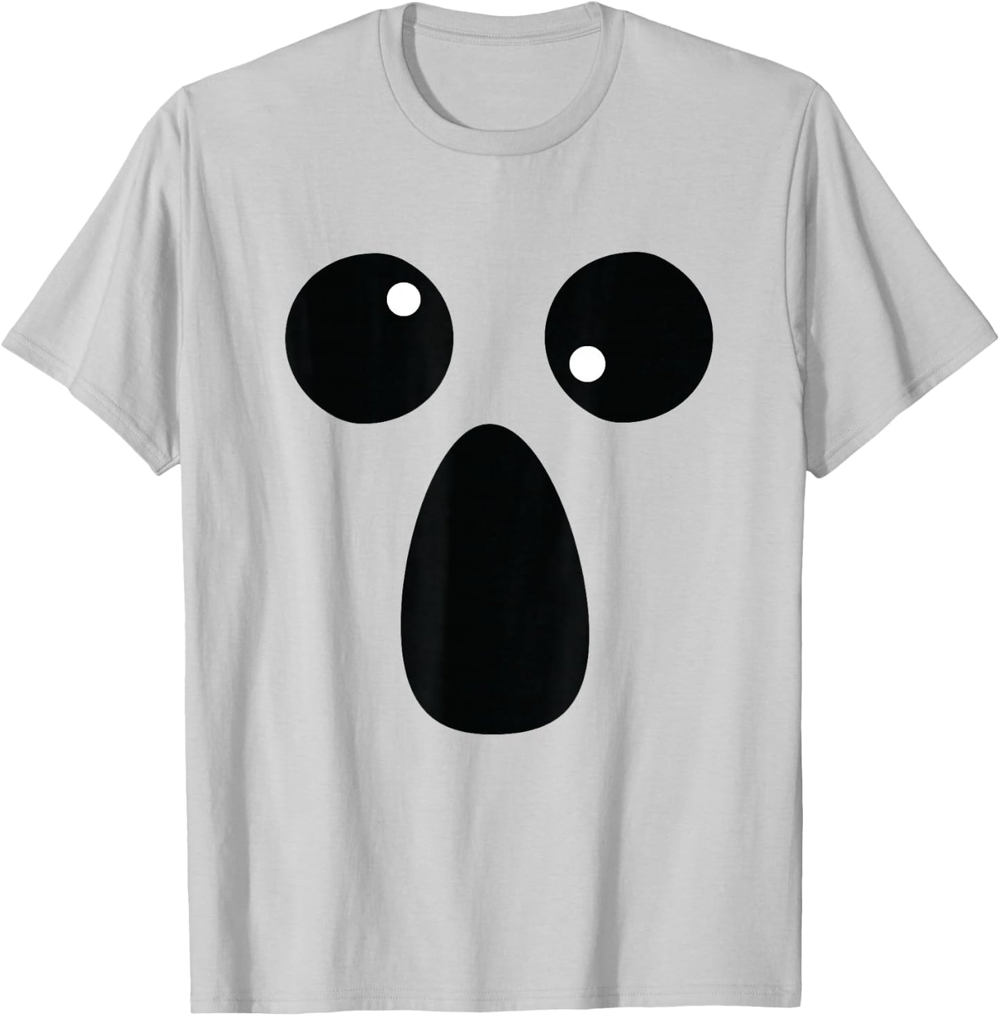 Funny Spooky Halloween Ghost Face Shirt Lazy Costume T-Shirt - T-Shirt | Ash