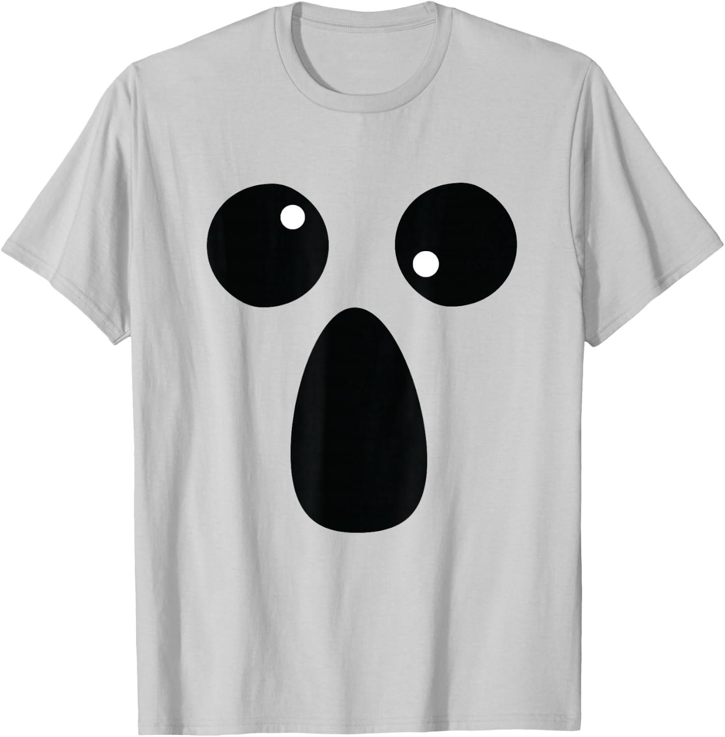 Funny Spooky Halloween Ghost Face Shirt Lazy Costume T-Shirt - T-Shirt | Ash