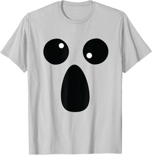 Funny Spooky Halloween Ghost Face Shirt Lazy Costume T-Shirt - T-Shirt | Ash