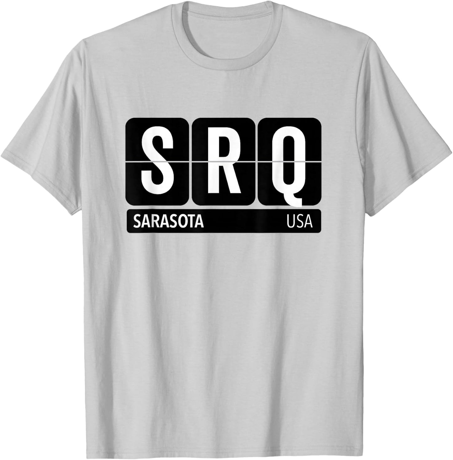 SRQ Sarasota Florida USA Travel Souvenir White Text T-Shirt - T-Shirt | Ash