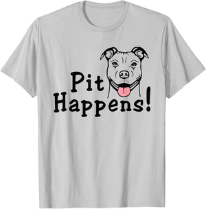 Pit Happens Pit Bull Mom Dog Bad Attitude Ladies Pitbull T-Shirt - T-Shirt | Ash