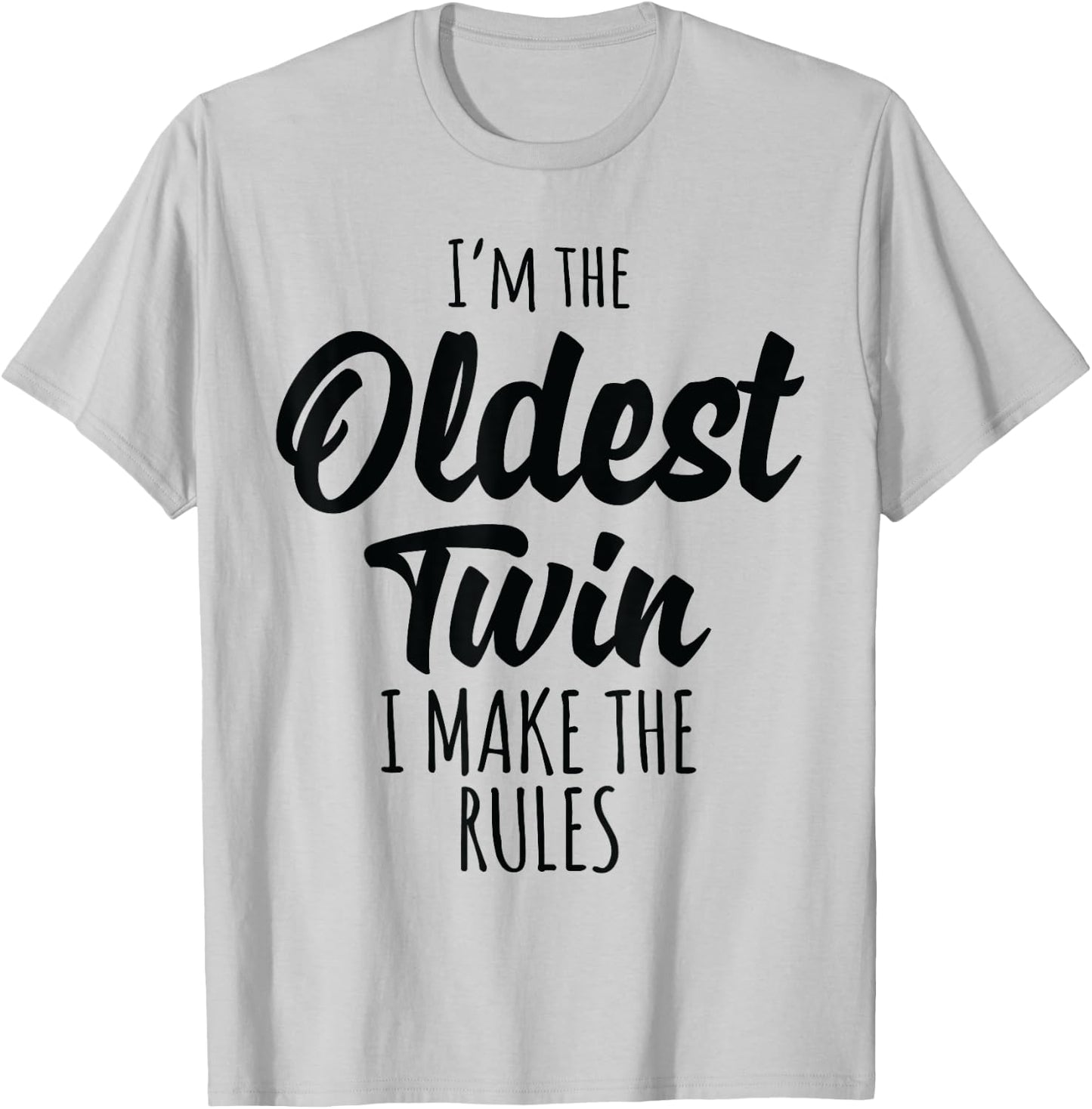 Twins Shirt Matching Birthday Gift Sibling Oldest Twin T-Shirt - T-Shirt | Ash