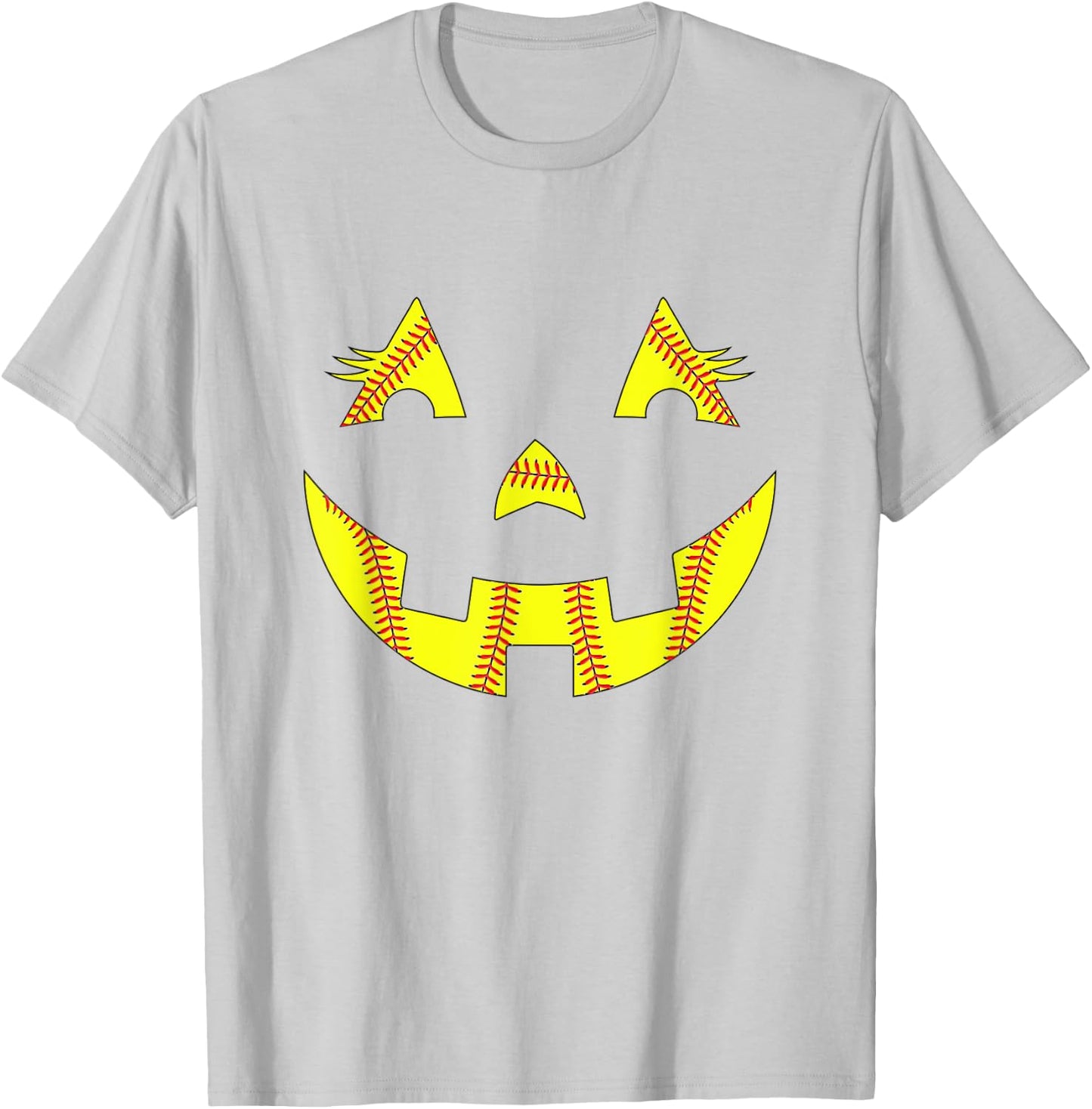 Jack O Lantern Softball Halloween Costume Mom Women Girls T-Shirt - T-Shirt | Ash