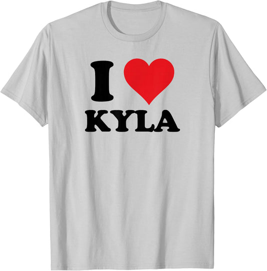 I Heart Kyla First Name I Love Personalised Stuff T-Shirt - T-Shirt | Ash