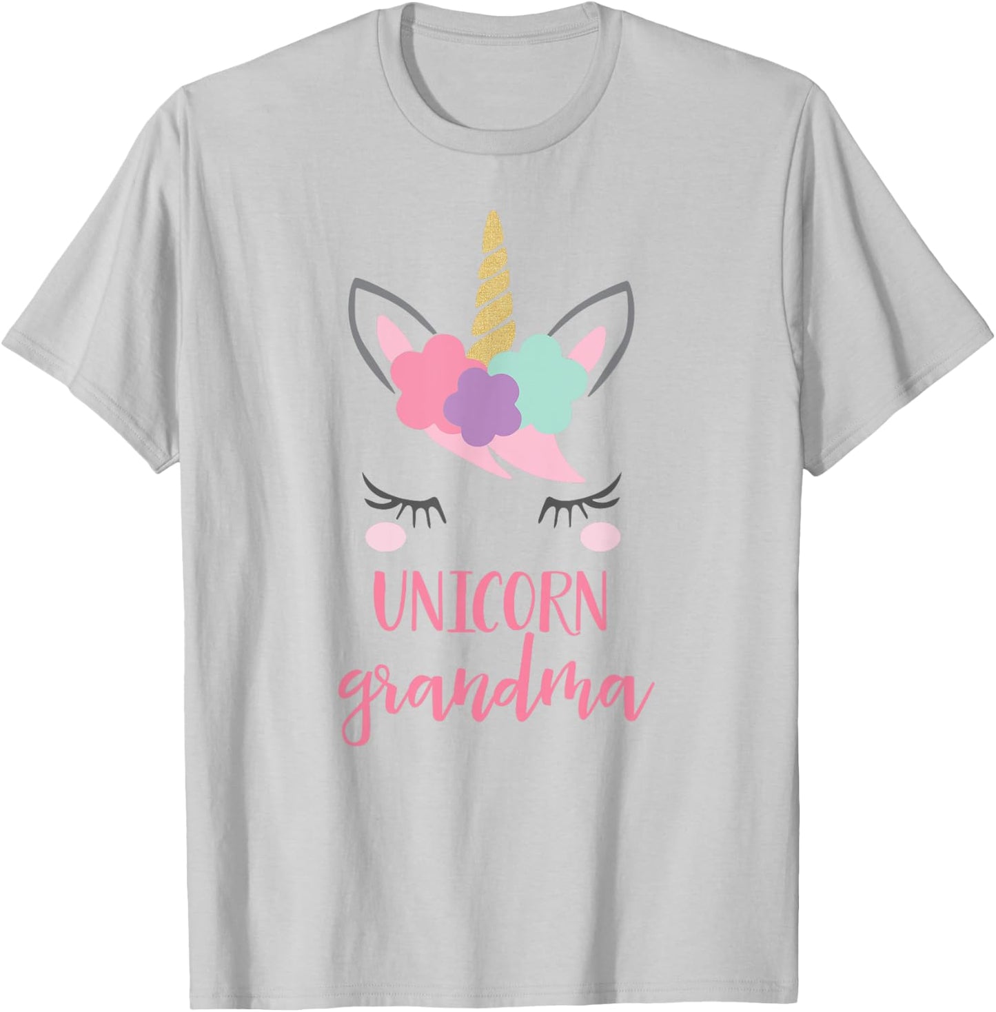 Unicorn Grandma Shirt, Grandma of the Birthday Girl Gift T-Shirt - T-Shirt | Ash