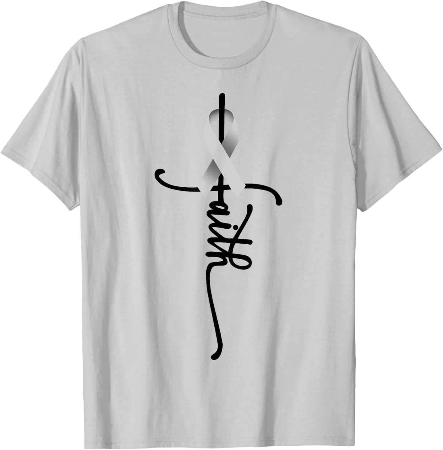 Lung Cancer Faith Lung Cancer Awareness November Support T-Shirt - T-Shirt | Ash