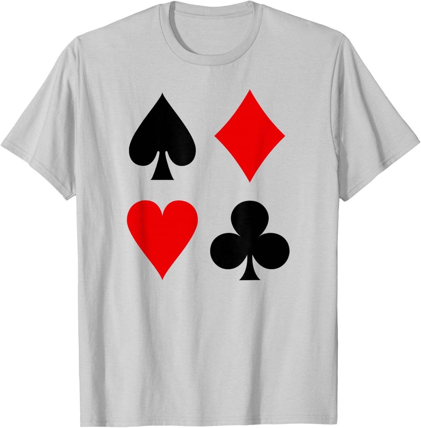 Clubs Hearts Spades Diamonds Playing Card Suits Poker T-Shirt - T-Shirt | Ash