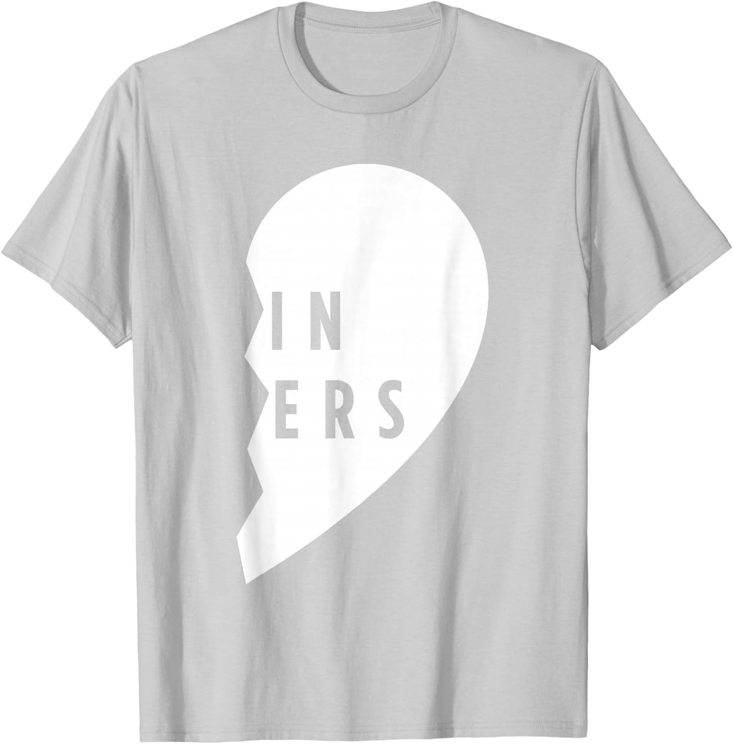 Twin Sisters Shirt Heart Half Matching Set - #2 of 2 T-Shirt - T-Shirt | Ash
