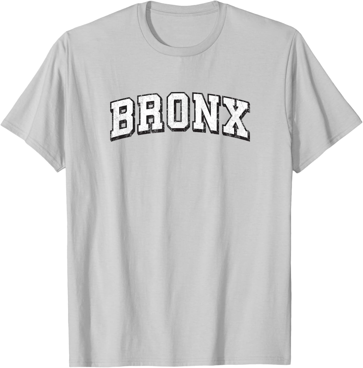 Bronx New York Vintage Athletic Sports B&W Print T-Shirt - T-Shirt | Ash